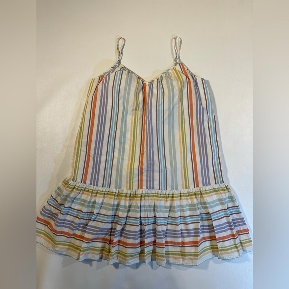 Rails‎ Size M Drop Waist Adjustable Strap Colorful Stripe Peplum Dress